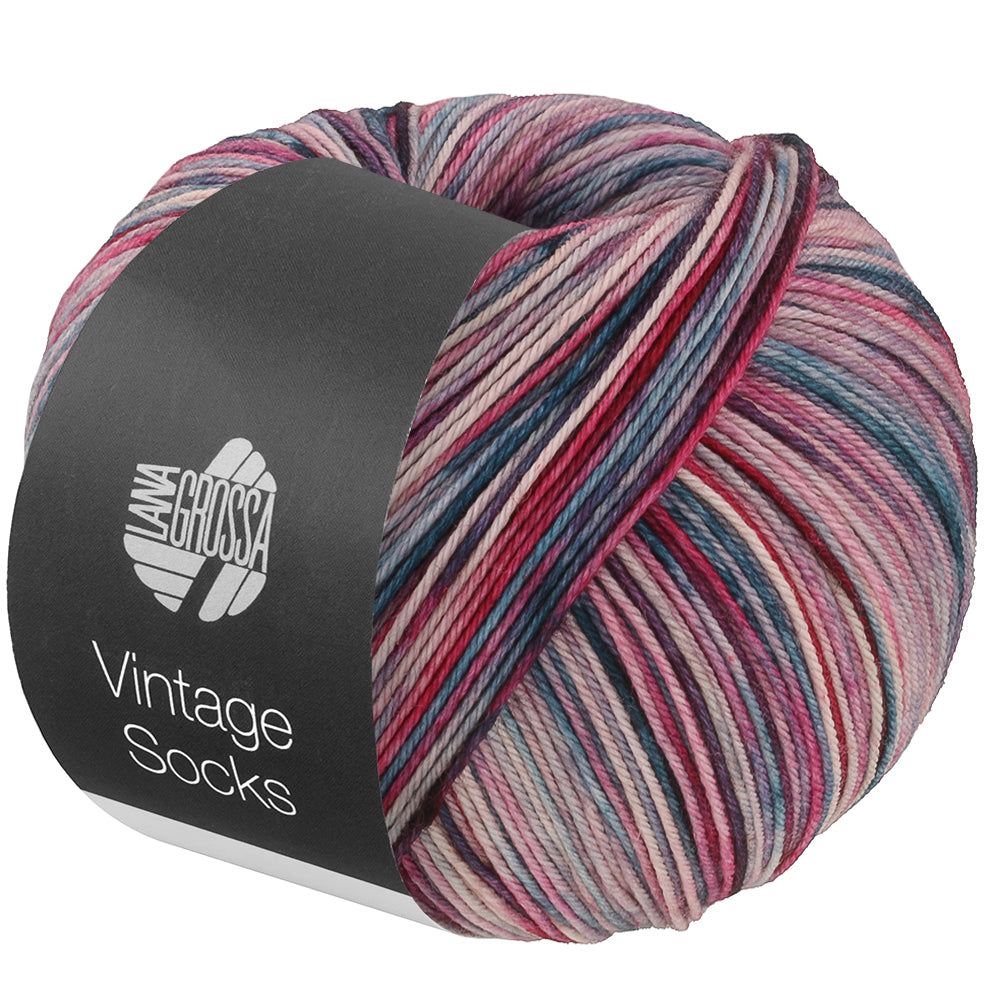Vintage socks Multi - 1051 Rosa/gråbeige/ljusgrå/mörkgrå/rosa/rödviolett