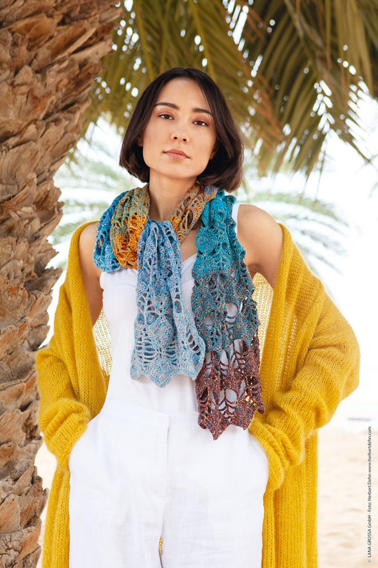 Virkad scarf mod 08 häfte Shades of Cotton 02 - eng - Butik Maglia