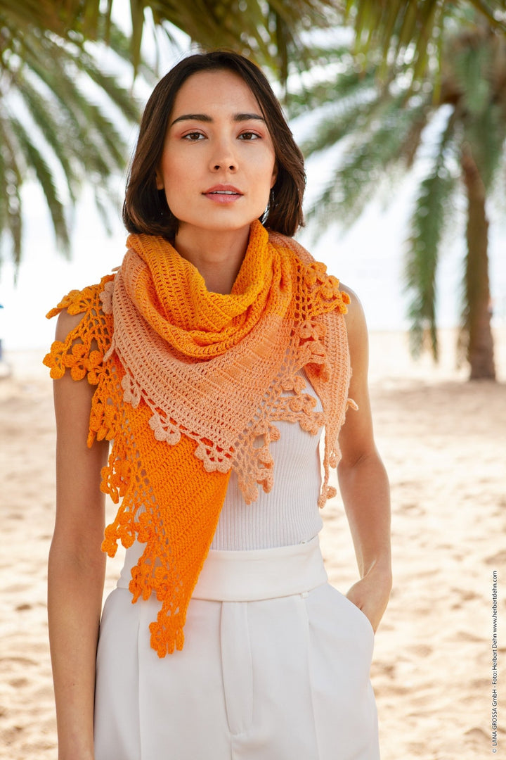 Virkad sjal mod 02 häfte Shades of Cotton 02 - eng - Butik Maglia